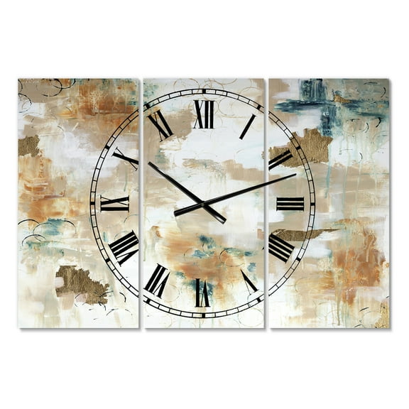 Designart 'Gilded Daydreams' Oversized Modern Wall Clock