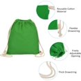 thumbnail image 4 of Cotton Drawstring Bags, Backpack Foldable Sports Gym Bags for Women Men Trip, Green, 4 of 5