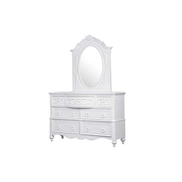 Delacora Hm 8470 410 Sweetheart 56 Wide Princess Girls Youth Dresser White Com Delacora Hm 8470 410 Sweetheart 56, Mirror White Dresser Girl
