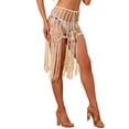thumbnail image 4 of INSPIRE CHIC Women's Crochet Sexy Summer Beach Swimsuit Tassel Cover-Up Skirt M Beige, 4 of 5