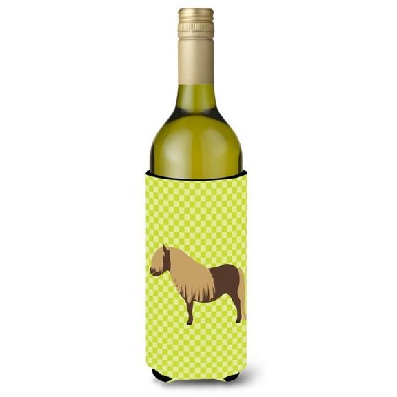 Carolines Treasures BB7740LITERK Shetland Pony Horse Green Wine Bottle Beverge Insulator Hugger