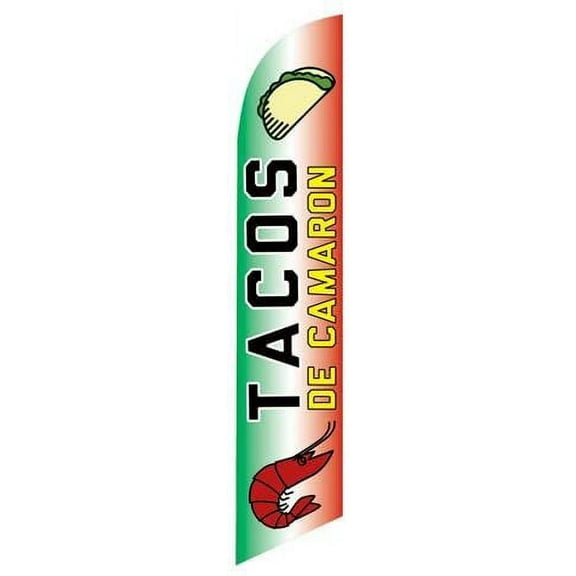Tacos De Camaron Advertising Feather Flag Banner Swooper, Replacement Flag Only