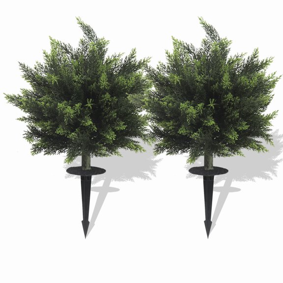 2 Pack 5 ft Artificial Cedar Tree UV Rated , Artificial Christmas ...