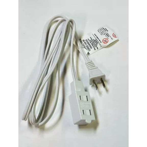 STARLIGHT- 2 Prong Power Strip 3 Outlets Plug 4Ft Long Extension Cord White