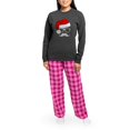 thumbnail image 4 of CafePress - Christmas Mustache Nerd - Women's Long Sleeve Charcoal Gray Pajamas, 4 of 7
