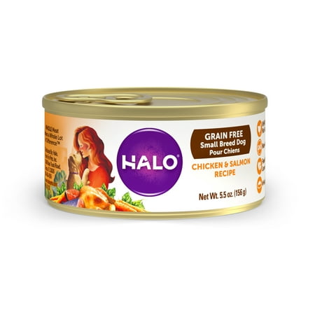 (12 pack) Halo Small Breed - Grain Free Chicken & Salmon Recipe 5.5 (Best Cat Breed For Someone With Allergies)