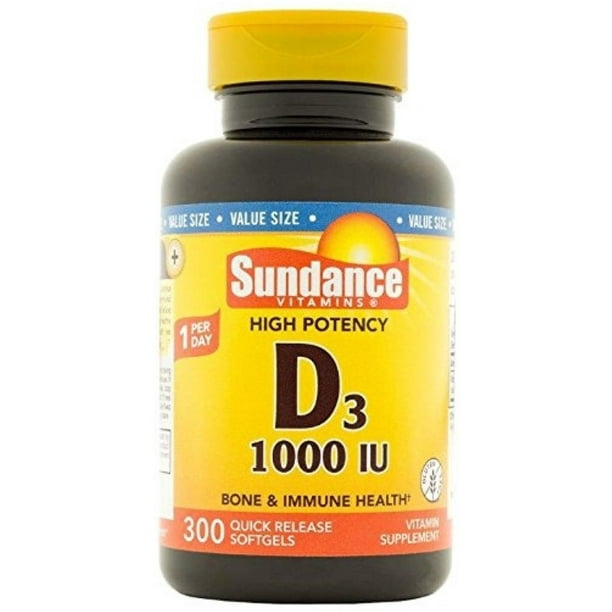 4 Pack Sundance Vitamins D3 1000 IU Tablets, 300 ea
