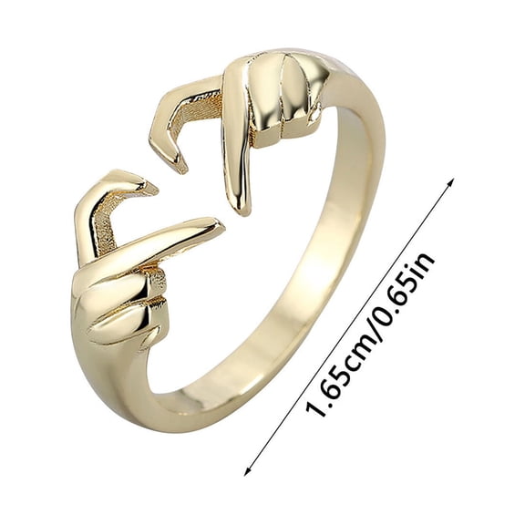 Jewelry VerPetridure European And American Romantic Hands Than Heart Ring Geometric Palm Love Gesture Couple Ring