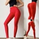 thumbnail image 2 of Pantalones de yoga de cintura alta para correr, deportes, levantamiento de cadera, color puro, para mujer Fridja  hfkajh104621, 2 of 9