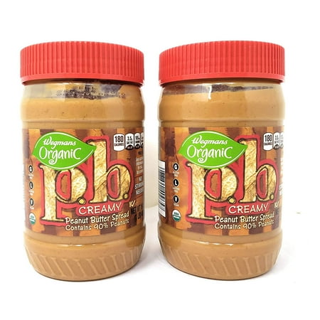Wegmans Organic Creamy Peanut Butter Spread 2 Pack, Total of 32fl.oz