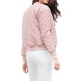 thumbnail image 3 of Chaqueta bomber acolchada con cremallera y mangas largas raglán para mujer con bolsillos Rosa XL, 3 of 5