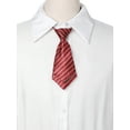 thumbnail image 4 of INSPIRE CHIC Cute Uniform Tie Pre-tied Striped Short Ties for Women School Casual Red White Mixed One Size, 4 of 6