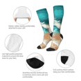thumbnail image 3 of Naloa Ocean Wave Crash Knee Socks, High Socks Long Stretchy Sock Women Knee High Stocking, Long Socks for Women, 3 of 6