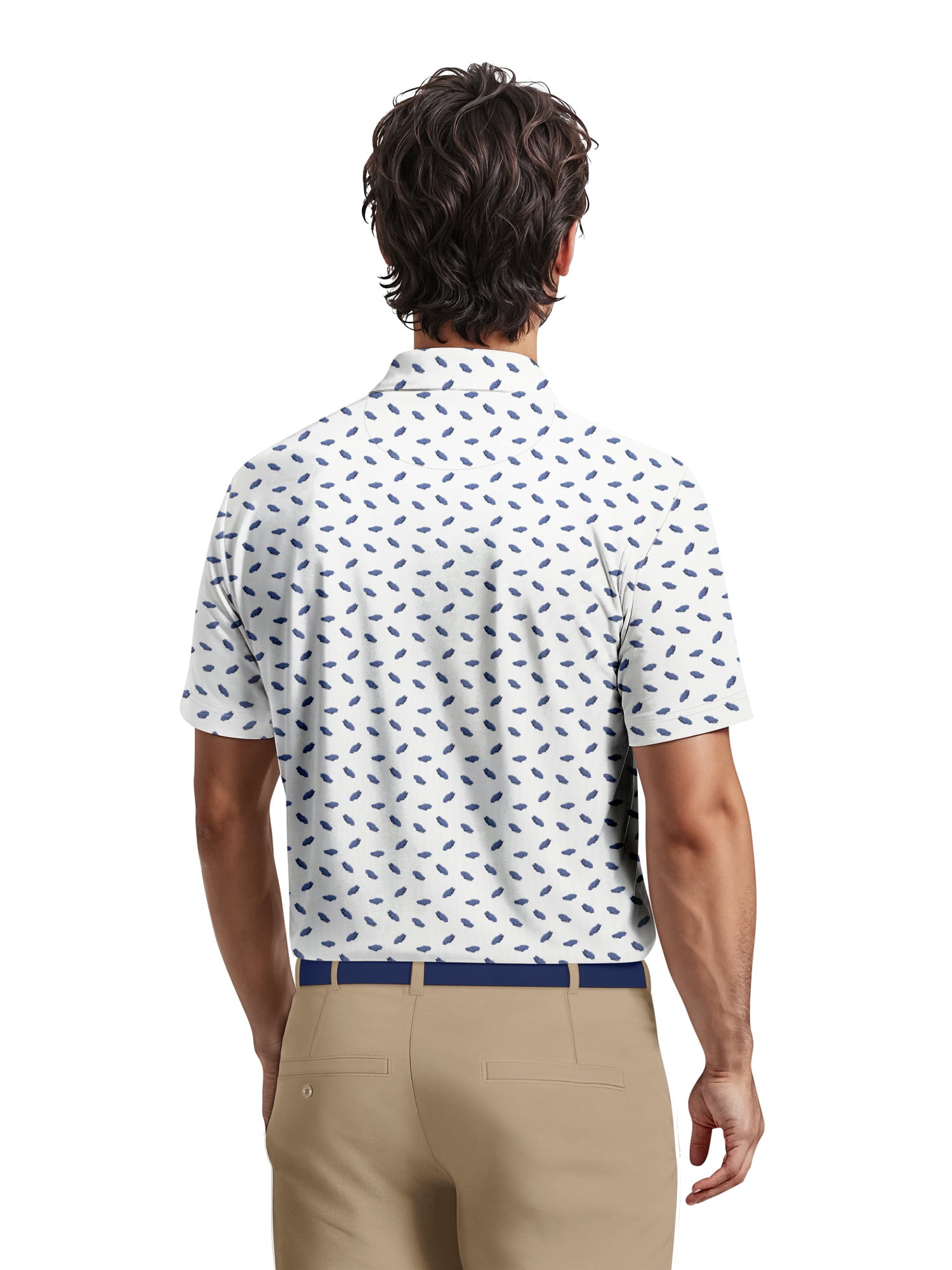 Ben Hogan Men's & Big Men's Performance Car Print Short Sleeve Polo Shirt, up to 5XL