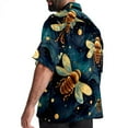 thumbnail image 3 of Starry Bees in the Sky Men's Short Sleeve Poplin Shirt, Casual Button Down Shirts, Printed Summer Beach Shirt, Unisex Casual Button Down Top, 3 of 6
