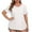 White, variant on YUGYXL Dressy Loose Short Sleeve Shirts for Women Crew Neck Basics Fit Plus Size Tshirts Irregular Sleeve Blouses White XXL