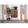 thumbnail image 2 of Borman 2-door Home Bar Cabinet Wine Storage Walnut and Black, 2 of 16