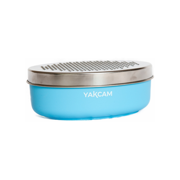 YAKCAM Cheese Grater with Storage Container and Lid, Non-Slip Bottom, Vegetable Shredder, 7 x 5 x 2.5 inch