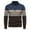 Blue, variant on WRKEKC Men's Quarter Zip Sweater Striped Print Cable Knit Thickened Soft Warm Regular Fit Stylish Versatile Fall Winter Casual Pullover