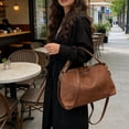 thumbnail image 4 of Fashion Tote Bag For Women Shoulder Bag Crossbody Purse Large Capacity Handbag With Zipper For Office Travel Brown, 4 of 6