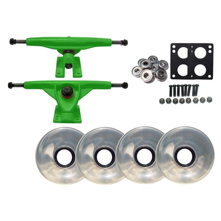 180mm GREEN LONGBOARD TRUCKS + 70MM CLEAR WHEELS + ABEC 7 BEARINGS PACKAGE price history on PriceWatchPro