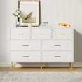 thumbnail image 6 of YouTrend 7 Drawer Dresser,Adult Dresser with Golden Legs & Handles,Wooden Chest of Drawer, for Bedroom Living Room,White, 6 of 10