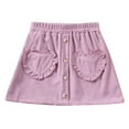 thumbnail image 3 of Hvobtty Girls' Leisure Sports Short Skirts, Toddler Half Skirts, Fashionable Children's Solid Color Skirt for Girl Summer Elastic Waist Casual and Comfortable Short Skirt Purple 2-3 Years, 3 of 5