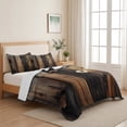 thumbnail image 5 of Full Quilt Set 78''x90'', Black Brown Board Lightweight Summer Bedspread Coverlet Set with 2 Pillow Shams, Vintage Chic Shabby Wooden Grain Breathable All Season Quilt Bedding for Bedroom/Guest Room, 5 of 9