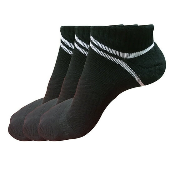 3 Pairs Mens Athletic Cotton Low Cut Ankle Breathable Casual Socks with Cushioned Tab for Sneakers Sports Running Jogging Cycling Black Size 9-11-10-13