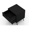 thumbnail image 3 of Manhattan Comfort Rockefeller 2-Drawer Engineered Wood Nightstand in Black, 3 of 6