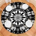 thumbnail image 2 of Black White Tie Dye Mandala Pattern Round Fitted Tablecloth with Elastic Edge,Dining Table Cover Waterproof,Outdoor Round Tablecloth for Camping,Dining,Indoor and Outdoor, 2 of 7
