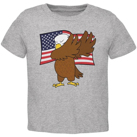 4th Of July America Dabbing Bald Eagle Toddler T Shirt Heather 3T
