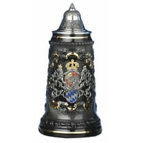 German Beer Stein pewter bavaria coat of arms Stein 0.5 liter tankard, beer mug KI 455-SZA 0,5L Bayern