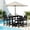 Black, variant on SERWALL 41" Outdoor Bar Table, HDPE All Weather Adirondack Outdoor Bar Height Table, Navy