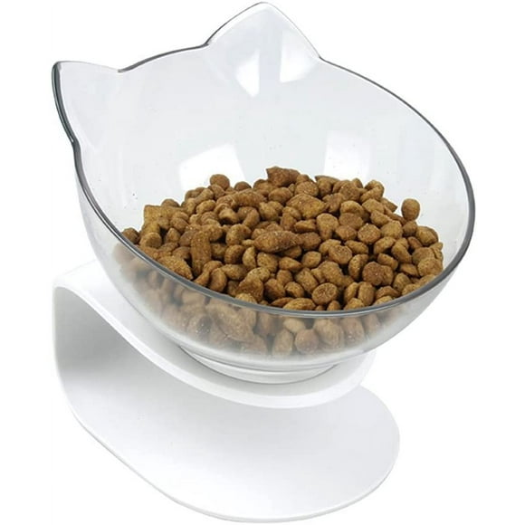 Tilted Raised Posture Cat Food Bowl Neck Protection Anti Vomiting 15 Degree Elevated Slanted Stand Pet Bowls for Cats and Small Dogs
