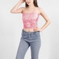 thumbnail image 2 of Jalioing Sequin Tube Top for Women Strapless Wrapped Tops Sparkly Backless Party Clubwear Cropped Tank (Onesize, Pink), 2 of 3