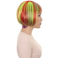 thumbnail image 5 of HPO Adult Womens Rainbow Bob Wig | Colorful Party Ready Fancy Cosplay Halloween Wigs | Premium Breathable Capless Cap, Synthetic Fiber, 5 of 9