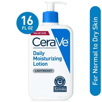 CeraVe Daily Moisturizing Face & Body Lotion with Hyaluronic Acid for Normal to Dry Skin, 16 oz