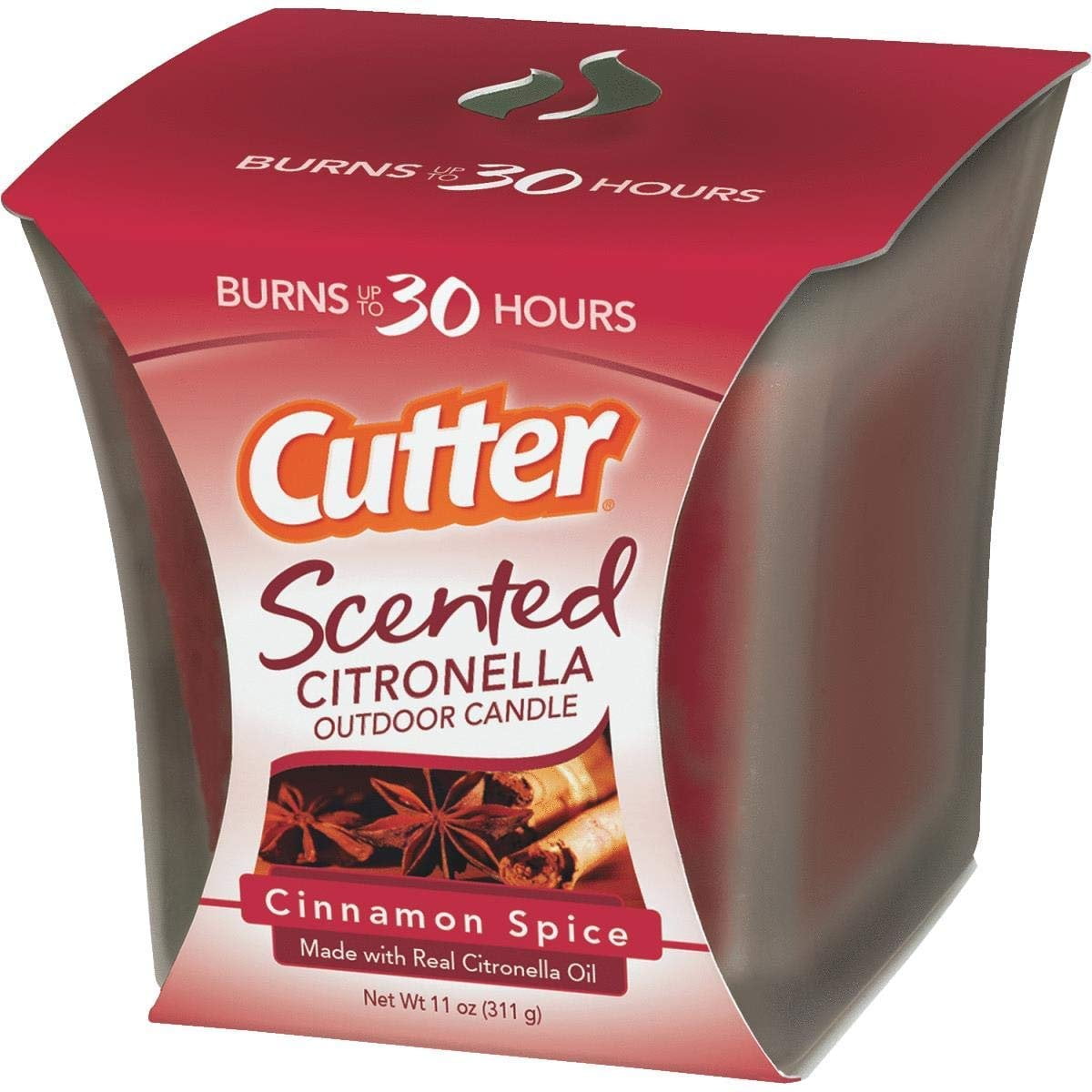 Cutter 96150 11 Oz Cinnamon Spice Scented Citronella Candle