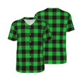 thumbnail image 6 of Rocae Buffalo Plaid Green Black for Breathable Men's Baseball T-Shirt Fashionable Casual Baseball Jersey, Moisture-wicking Sportswear XX-Large, 6 of 9