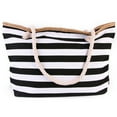 thumbnail image 1 of Coofit Beach Tote Bag Fashion Striped Multi-purpose Canvas Shoulder Bag Tote Handbag, 1 of 9