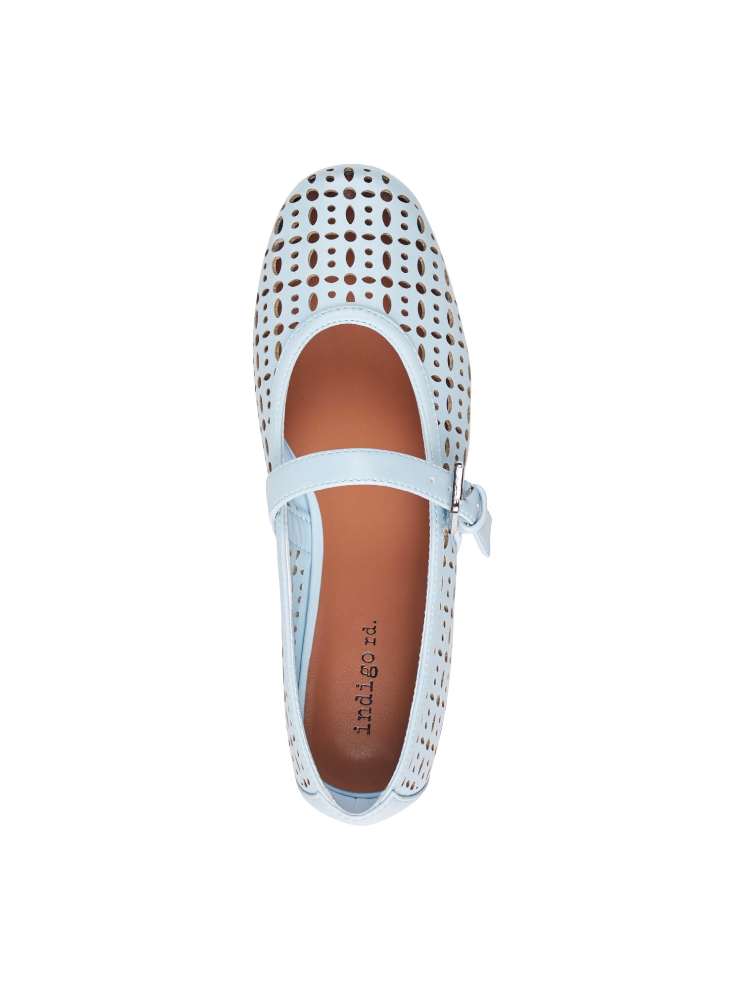indigo rd Women's Dottey Perforated Mary Jane Flat
