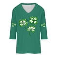 thumbnail image 4 of UAMVSH St Patricks Day V Neck Shirts for Women Lightweight 3/4 Sleeve Casual Blouses Comfy Soft Print Graphic Tops Gift for Women, 4 of 4