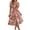 Rose Pink, variant on Women‘s Boho Floral Summer Midi Dress Puff Sleeve Square Neck A Line Flowy Dresses Smocked Wedding Guest Dresses