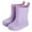 Purple, variant on Rain Boots Kids Waterproof Non- Flexible Soft Sole Easy On Off Pull Tab Middle Ankle Rain Boots for Toddler Little Big Kids Outdoor Rainy Day Wear Shoes