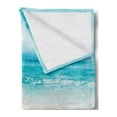 thumbnail image 2 of Seashells Soft Flannel Fleece Throw Blanket, Pastel Toned Beach Scene and Waves Summer Season Holiday Vacation Theme, Cozy Plush for Indoor and Outdoor Use, 60" x 80", Multicolor, by Ambesonne, 2 of 5