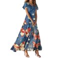 thumbnail image 2 of Summer Dresses for Women 2026 American Flag Print 4Th of July Dress Elegant Short Sleeve Flowy Beach Boho Dress, 2 of 5