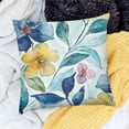 thumbnail image 2 of BANET Yellow Blue Floral Throw Pillow Covers Watercolor Sage Green Leaves Decorative Pillow Case Soft  Square Cushion Covers for Couch Sofa Bedroom Livingroom 20x20in, 2 of 5