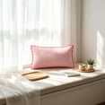 thumbnail image 4 of Throw Pillow Pink Gingham Scalloped Plaid with Removable Cover Square or Lumbar Size for Sofa Bed Couch, 4 of 6