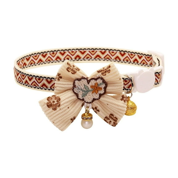 JoyMoreToys Breakaway Pet Collar with Bowknot and Bell, Adjustable Durable Pet Collar, Quick Release Pet Collars, for Small Medium Pet